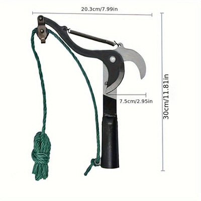 1 pieza de Cortafrondas Aéreos con Diseño Cableado - Cuchillo para Ramas y Frutas de Acero Inoxidable Afilado para Mantenimiento Sin Esfuerzo del Jardín y Patio, Mango Amarillo y , Ideal para Podar y Recortar al Aire Libre, Herramienta de Recorte Exterio