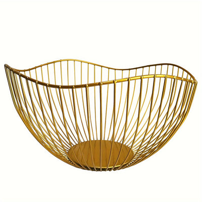 Canasta de alambre para frutas, 1 unidad, tazón de frutas para mostrador de cocina, ola, tazón para servir frutas, plato de alambre para frutas y verduras