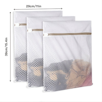 3 piezas de bolsas de malla tipo panal para ropa delicada, resistentes y reutilizables, bolsa de viaje para lencería, ropa, jeans, toallas y calcetines