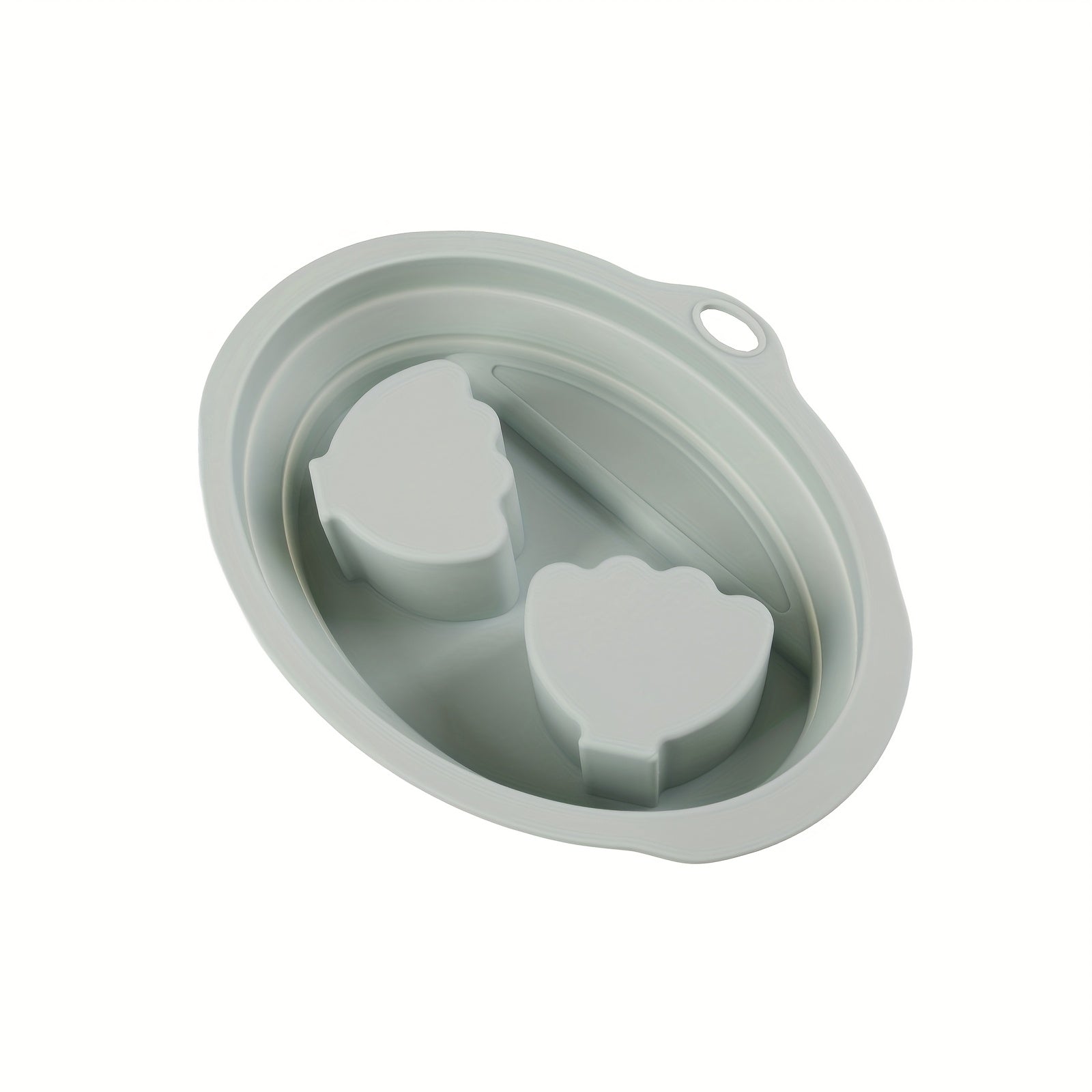 1 tazón de arte de uñas para eliminar el polvo de esmalte de uñas - Bandeja de manicura de doble compartimento rosa y azul con asas ergonómicas, diseño de spa de grado sin fragancia para uso en salones y hogares, eliminador de esmalte de uñas, herramient