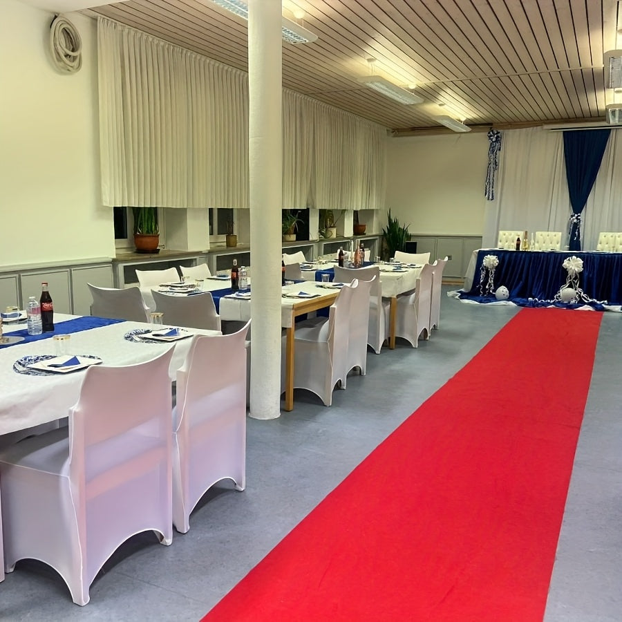 Alfombra rectangular roja de color sólido tejido plano no tejido de 100 × 300/400/500/600 cm, ligera, hecha a máquina, con respaldo de polipropileno, solo lavado a mano, con decoración para interiores y exteriores de Año Nuevo, Navidad, Acción de Gracias