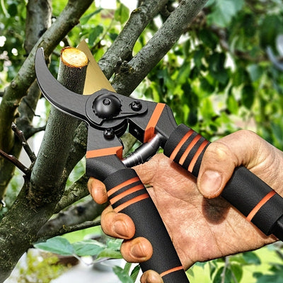 Tenazas de Jardinería Profesionales de Aleación de Titanio 21.59 cm - Tijeras de Acero Resistentes y Afiladas Antioxidantes con Empuñadura Suave Antideslizante, Diseño Ergonómico Ambidiestro para Jardinería Doméstica y Paisajismo, Corte Preciso de Ramas