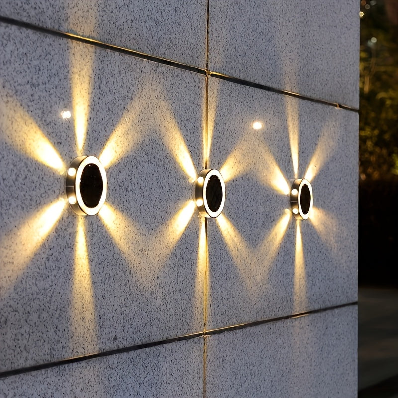 4 luces solares para entierro en tierra, decoración de jardín de patio al aire libre con disposición de pasos solares, luces de enchufe para césped, luces de escaleras