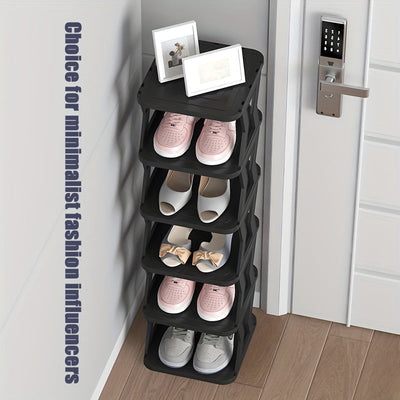 1 Pieza, Zapatero Multicapa, Zapatero Alto Y Estrecho, Adecuado Para Espacios Pequeños, Zapatero Plegable, Zapatero Vertical, Estructura Estable
