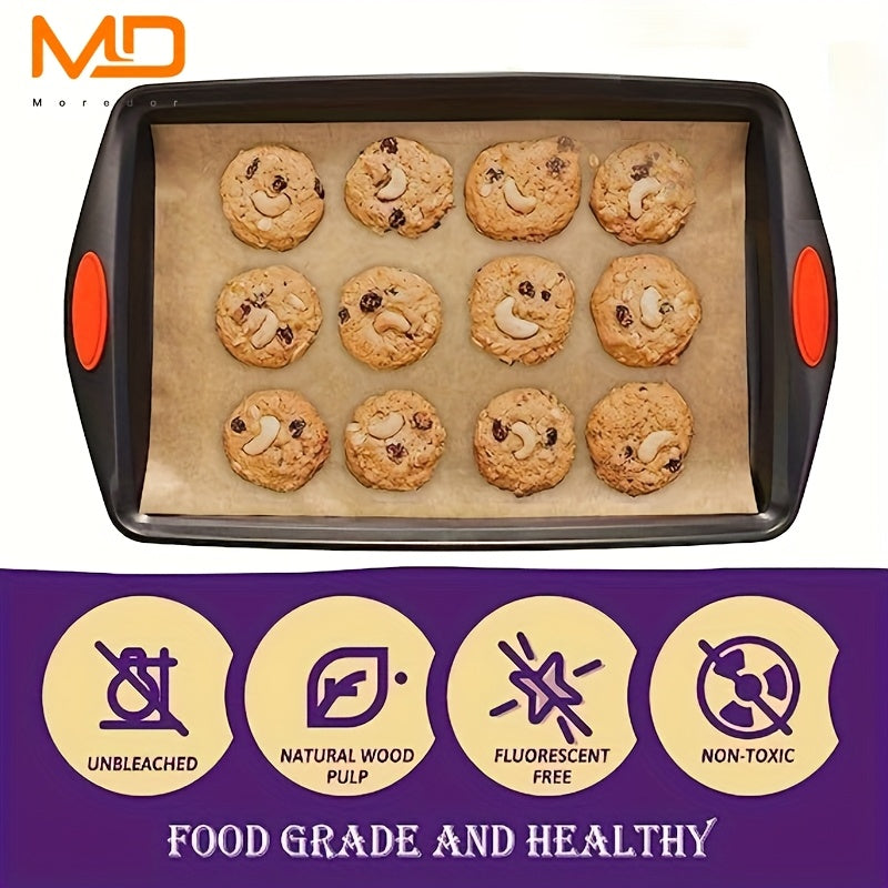 HOJAS DE HORNEAR NO ADHERENTES MOREDOR - 22.86x33.02 cm, Papel para Hornear Grande, Apto para Mitad de Hoja y Galletas - Pergamino para Horno, Parrilla, Freidora de Aire (50/100/200 unidades), Material Sin Blanquear, Esenciales para Asar