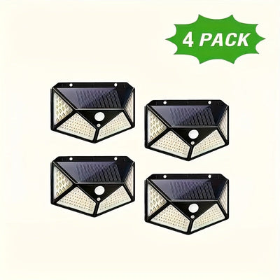 2/4/6 Luces de pared solares de 100 LED, luces de seguridad, luces de emergencia con sensores de movimiento, con 3 modos, un rango de iluminación de 270º y sin instalación de cables, adecuadas para patios al aire libre, jardines, cercas, cubiertas, garaj