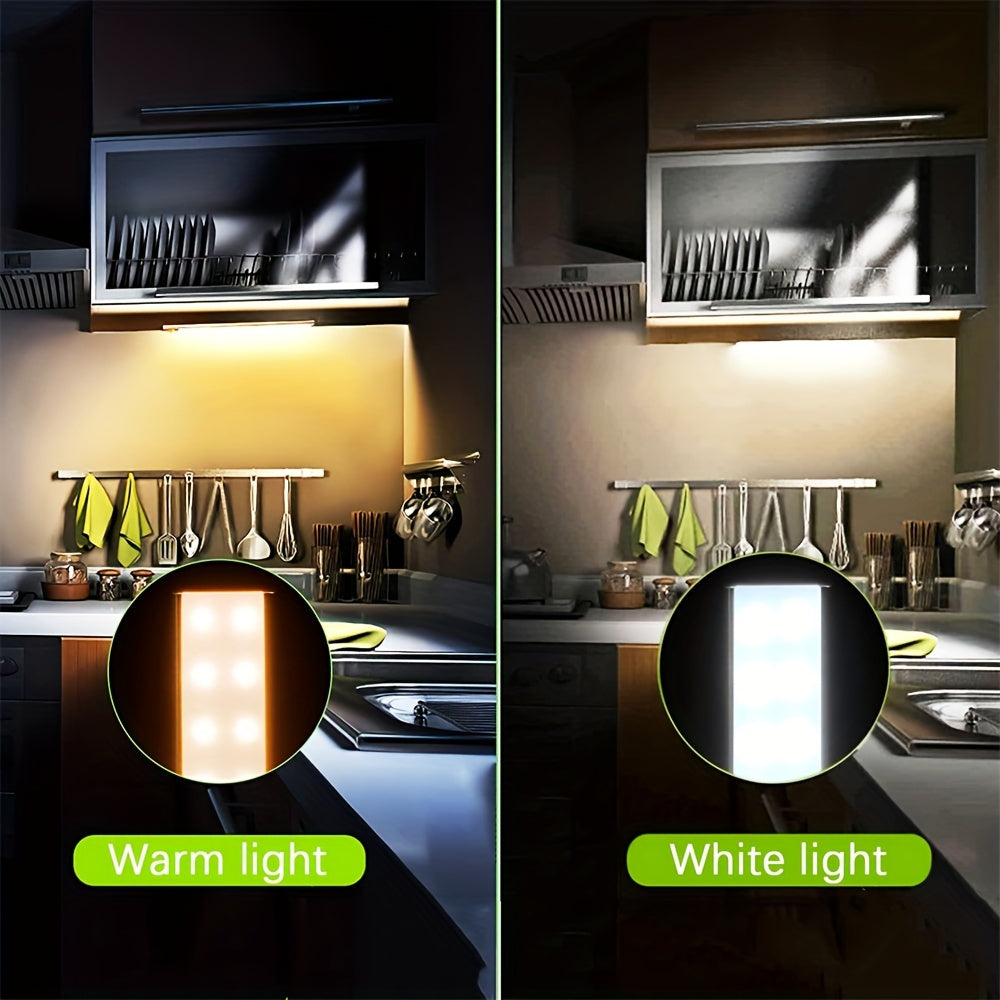 Pack de 2 Luces LED para Armarios con Doble Fila, Brillo Ajustable, Montaje Magnético y Opciones de Colgado, Batería Recargable por USB, Larga Duración en Modo Espera para Armarios, Vestidores, Salones, Luz Sensorial