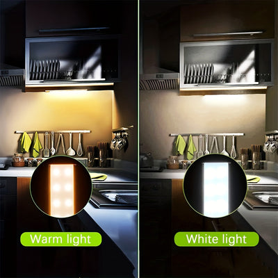 Pack de 2 Luces LED para Armarios con Doble Fila, Brillo Ajustable, Montaje Magnético y Opciones de Colgado, Batería Recargable por USB, Larga Duración en Modo Espera para Armarios, Vestidores, Salones, Luz Sensorial