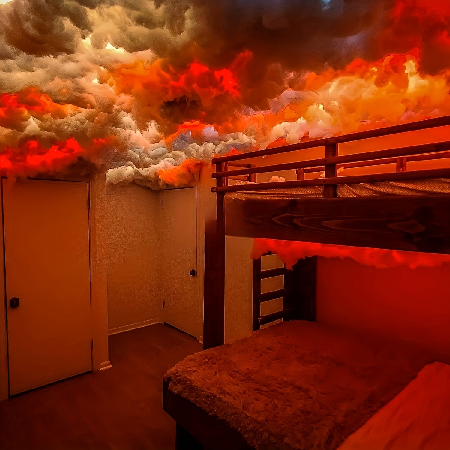 Luz de nube grande alimentada por USB con sincronización de música - Tira de luces LED de cambio de color multicolor para sala de juegos, iluminación de escenario y decoración de vacaciones, perfecta para regalos de Navidad, oficina y uso en el hogar, lu