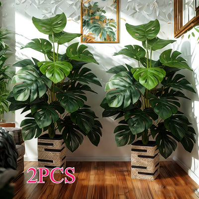 1 Gran Planta Artificial Monstera - 45,28 Pulgadas, Diseño de Hojas Elegante, Maceta No Incluida, Perfecta para Regalos de Vacaciones, Día del Padre, Bodas, Decoración Interior/Exterior, Uso Versátil para Hogar, Oficina, Jardín, Porche, Plantas Interior/