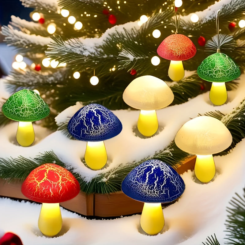Luces solares de jardín en forma de hongo agrietado - Iluminación decorativa para exteriores, 8 modos de iluminación, encendido/apagado automático, ideal para Navidad, Halloween, bodas y fiestas, decoración de paisajes al aire libre, luces coloridas para