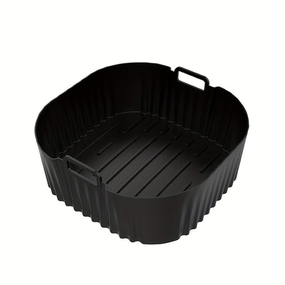 1/2 Bandeja de hornear de silicona negra con superficie antiadherente, ideal para freidora de aire, horno y microondas - Perfecta para modelos de freidora de aire for philips NA230 y COSORI6.2L, bandeja de freidora de aire | Bandeja de hornear duradera |