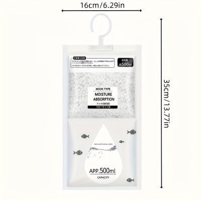 1/3/6 Bolsas de deshumidificador de material nuevo mejorado, deshumidificadores colgantes para dormitorios interiores y armarios para prevenir la humedad.