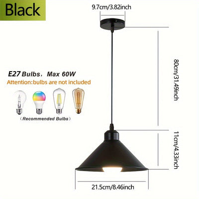 Juego de 2 candelabros colgantes modernos en hierro fundido con base E27 para comedor, bar, cocina y entrada, montaje semiempotrado, cableado fijo, voltaje ajustable 110V-240V (focos no incluidos)