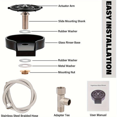 1 Juego De Lavadora Automática De Vasos De Acero Inoxidable Con Base De ABS Para Casa, KTV Y Cafetería, Utilizando Método De Limpieza Y Presión De Alta Presión