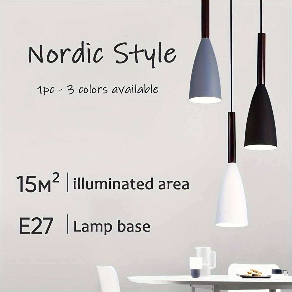 1pc Luz Colgante Nórdica Moderna, Lámparas Simples Multicolor Minimalistas, Para Cocina Comedor Dormitorio, E27