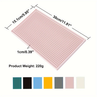 1pc Premium Silicone Bar Mat, Grueso, Duradero Y Elegante Tapete De Servicio Para Derrames, Café, Bares, Restaurantes, Tapete De Secado De Platos Para Encimeras, Tapete De Secado De Vidrio