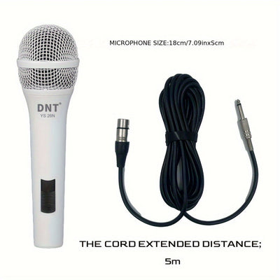 Micrófono Dinámico Unidireccional con Cable para Karaoke - Micrófono de Conexión Directa para Máquina de Karaoke, Amplificador y Altavoz - Para Cantar, Hablar en Público y Fiestas