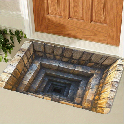 Alfombrilla de Entrada con Ilusión Óptica 3D - Base Antideslizante de Goma, Duradera 100% Poliéster para Interior/Exterior con Diseño de Ilusión, Solo Lavado a Mano para Puerta Principal, Recibidor, Dormitorio, Sala de Lavandería, Decoración del Hogar, P