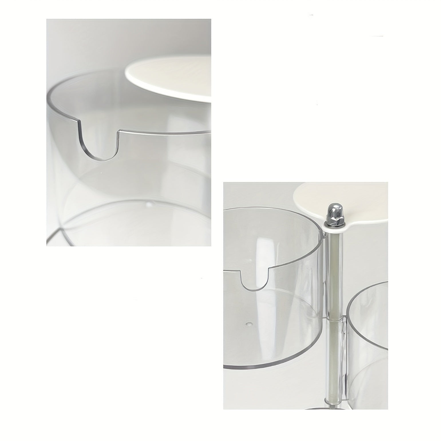 1pc Organizador de Maquillaje Transparente Giratorio - Multicapa, Soporte para Esponjas y Puff de Cosméticos a Prueba de Polvo con Tapa, Ideal para Exhibición de Tocador, Escritorio de Maquillaje