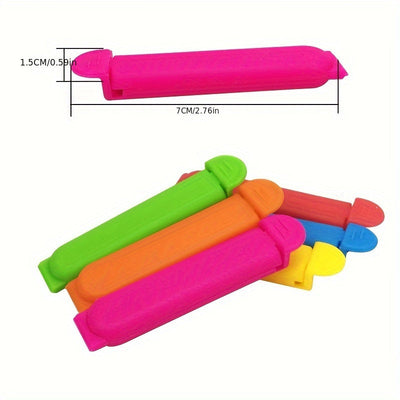 50 piezas de pinzas de plástico PP duraderas de 7.01 cm para bolsas de alimentos, selladores de frescura, multicolor, para snacks y cocina, a prueba de humedad y fáciles de usar, pinzas para bolsas de comida