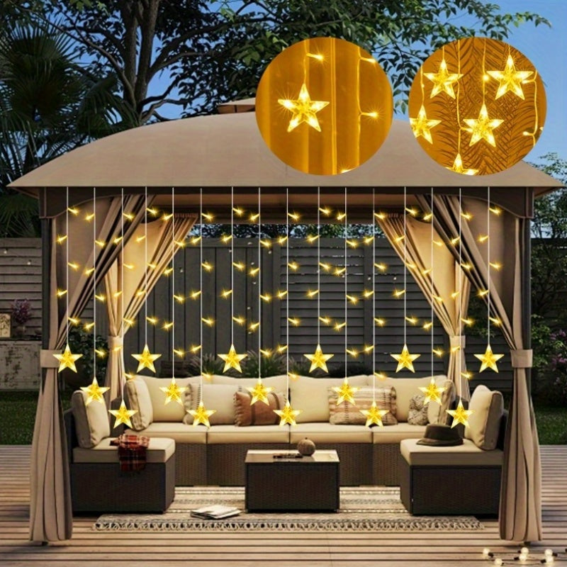 1 pieza de luces de hadas estrelladas - Luces LED cálidas con enchufe USB y control de botón, colores mixtos para interiores/exteriores de Navidad, bodas, fiestas y decoración de vacaciones - Batería no incluida, luces de hadas para exteriores, ambiente