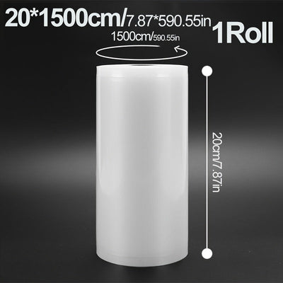 1 Rollo de Bolsas para Almacenamiento de Vacío - Opciones 20cm×10m o (20/25/30cm)×15m - Plástico Grueso de Calidad Comercial para Congelación, Sous Vide y Preparación de Comidas, Sellado Hermético, Libre de BPA y Resistente, Compatible con Todas las Sela