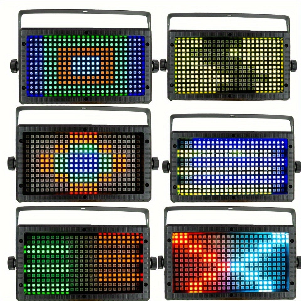 60W Mini 288LED 48 Particiones Estroboscópico RGB 3en1 DMX Súper Brillante Dj Wash Bar Súper Brillante Estroboscópico Flash Luz Efectos de Iluminación de Escenario Con Control Remoto Para Barra de Baile Vacaciones Boda Navidad Halloween Decorar Fiesta DJ