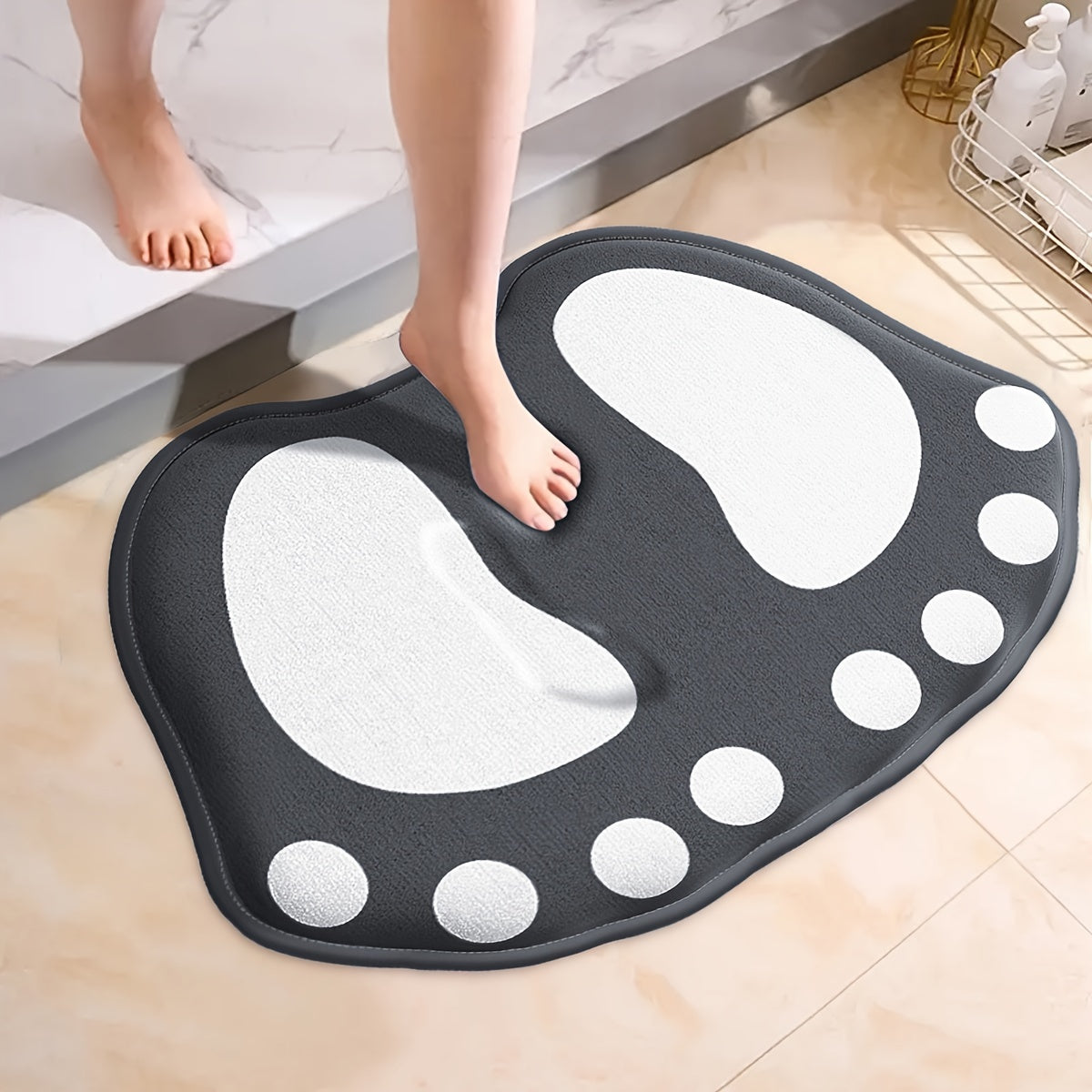 Alfombra de baño de esponja de 1,2 cm de grosor, alfombra de franela, alfombra de entrada, alfombra de baño absorbente, alfombra antideslizante para pies en el baño