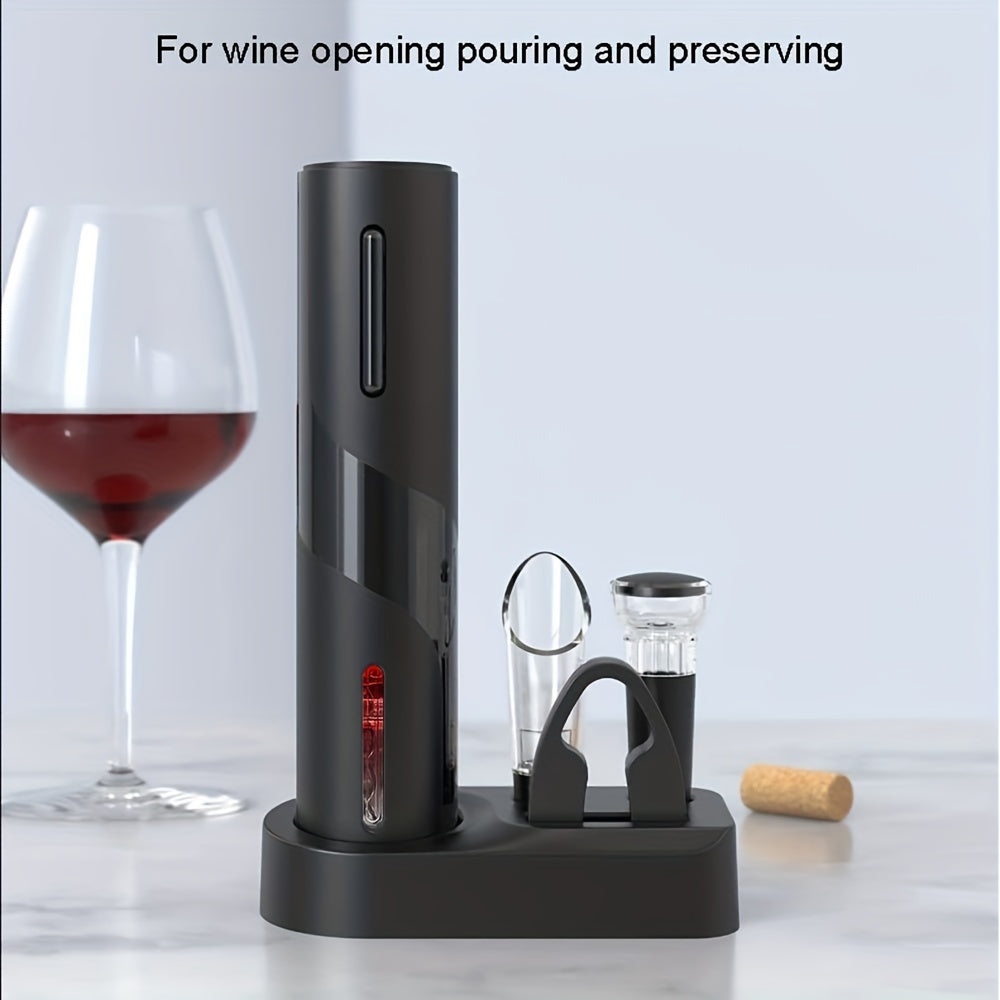 abridor de botellas de vino eléctrico recargable Cortador de papel de aluminio Sacacorchos automático con cable de carga USB Traje para abridor de latas de cocina Bar