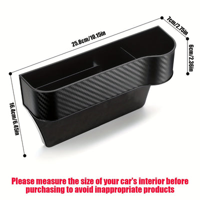Organizador de huecos de asiento de coche con soporte para tazas - Caja de almacenamiento ligera de ABS para bolsillos laterales de consola, accesorio de asiento delantero para una organización mejorada, almacenamiento de coche