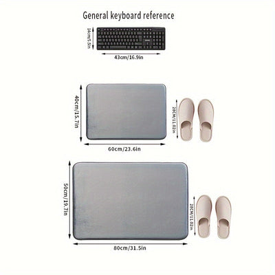 Alfombra de Baño de Esponja Ultra-Suave 25D Gruesa - Antideslizante, Absorbente para Decoración del Hogar, Perfecta para Cocina, Lavandería y Dormitorio, Alfombras de Baño