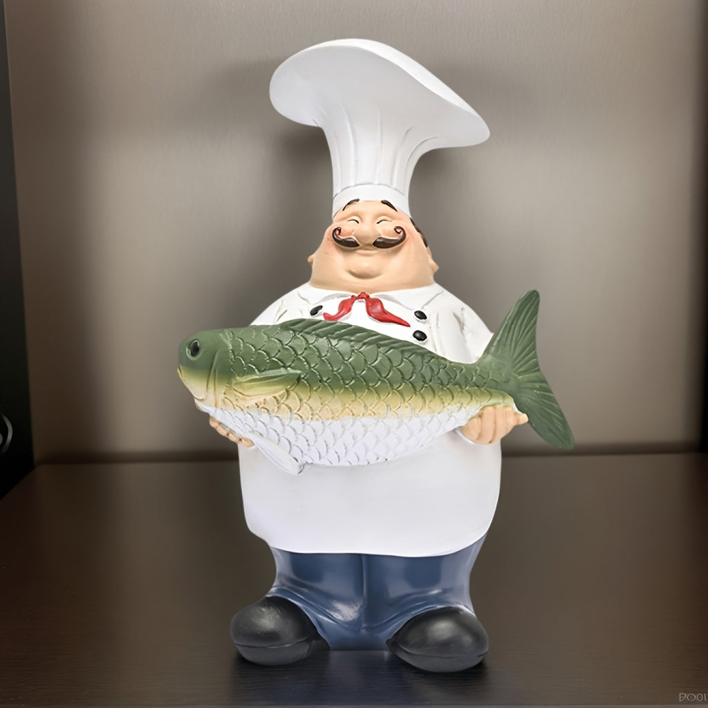 1pc Estatua de Chef al Estilo Europeo, Decoración para Cocina y Comedor, Adorno para Hogar o Dormitorio, Recuerdo de Jubilación