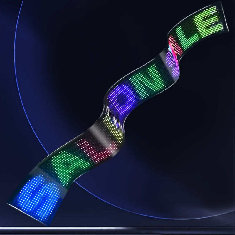 Pantalla de Exhibición Enrollable LED Flexible con Control Remoto - Doble, Cambio de Colores, Controlada por Aplicación para Uso Interior/Exterior - Ideal para Publicidad, Eventos y Fiestas - Alimentado por USB, Ahorro de Energía, Luces LED Multicolor, D