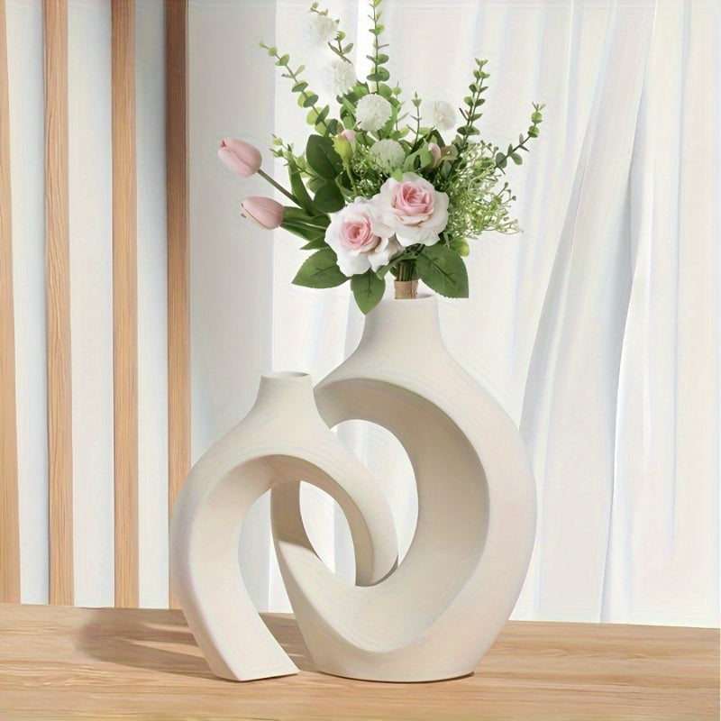 Juego de 2 Piezas de Jarrón Estilo Bohemio con Diseño Geométrico para Decoración del Hogar, Sala y Escritorio de Oficina, Adecuado para Hidroponía y Flores Secas, Centros de Mesa para Bodas