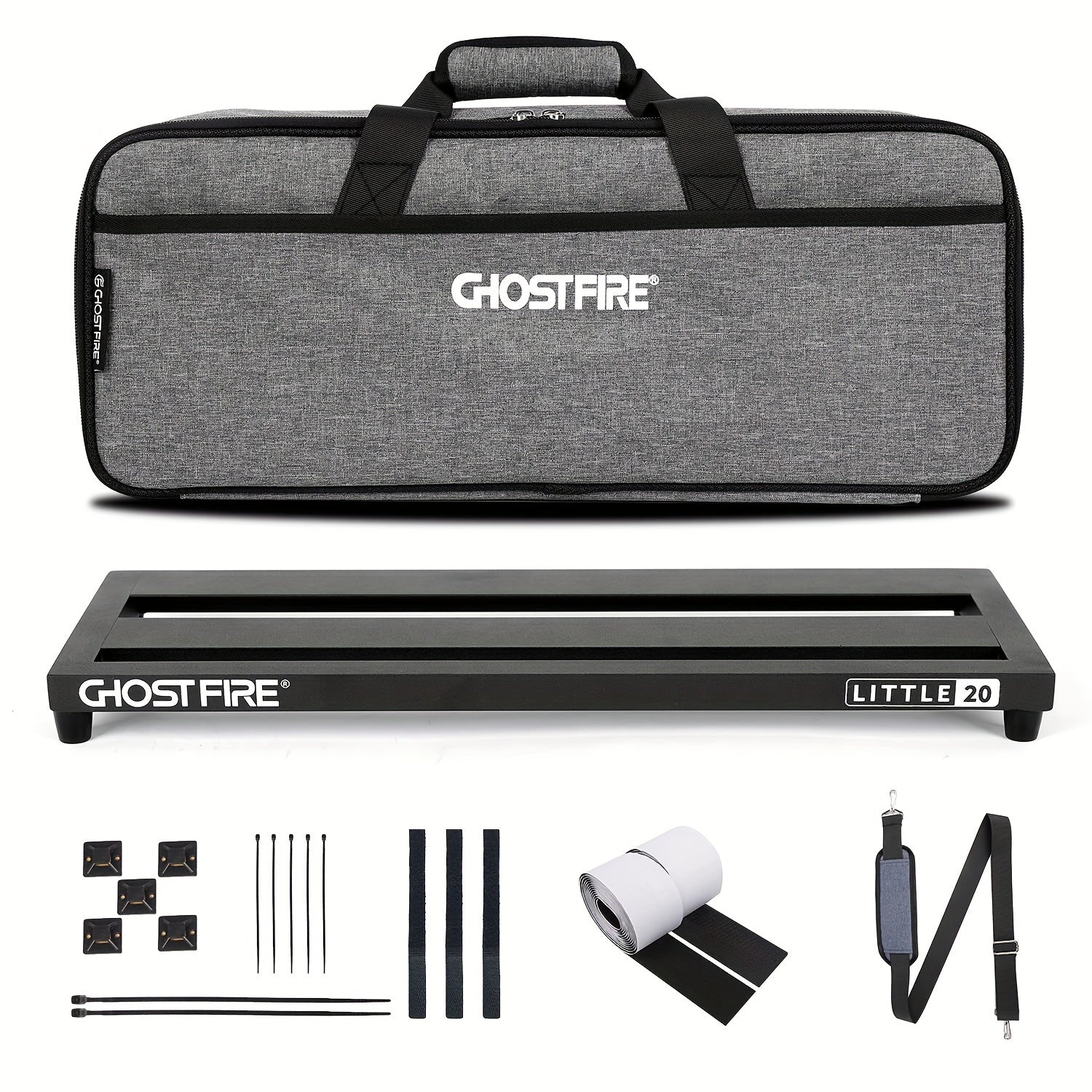 Ghostfire Aleación de Aluminio Tablero de Pedales de Guitarra, 771,11g Tablero de Pedales de Efecto con Bolsa de Transporte, Serie V - Duradero y Ligero para Uso en Directo y en Estudio