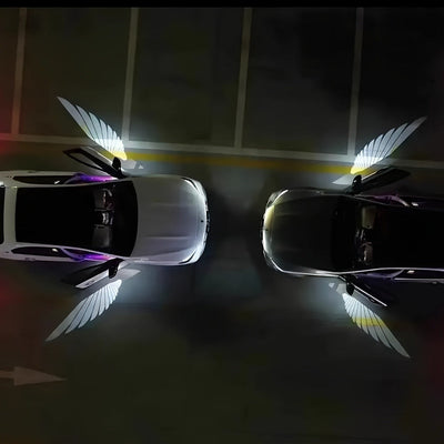Sensor de puerta de coche con alas de ángel, ajuste universal, con luces de bienvenida para coche