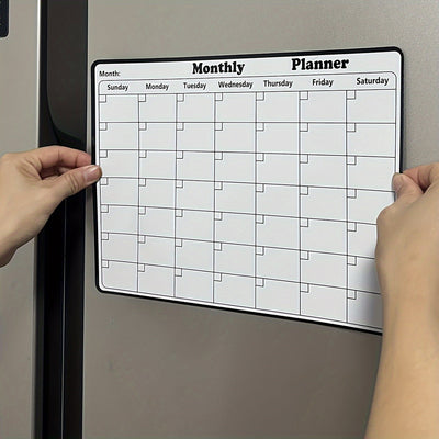 1pieza Imán de refrigerador Pizarra de notas adhesivas, borrable, suave, rectangular, de caucho, con calendario semanal Recordatorio para refrigerador