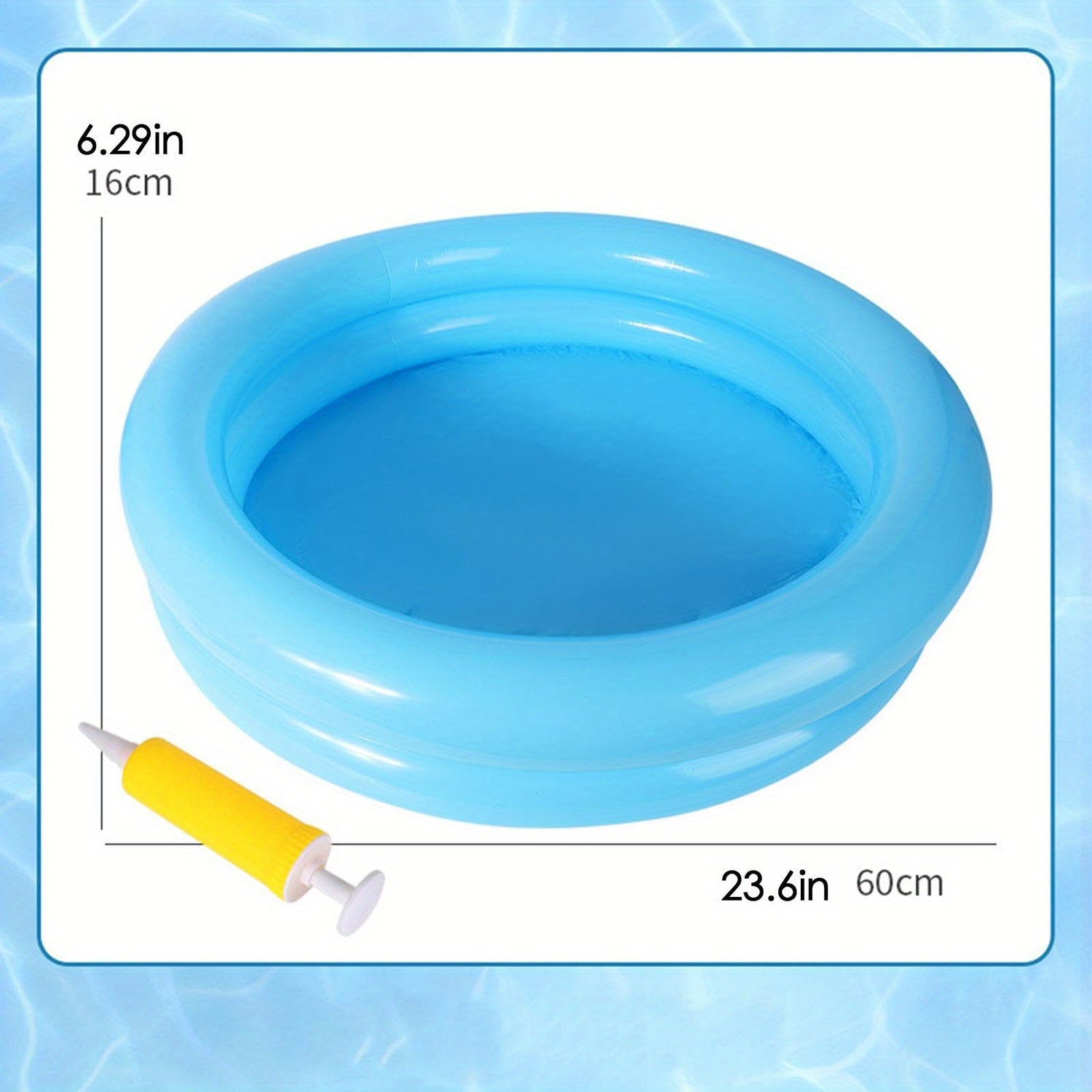 Popular Choice Bañera Inflable para Pies Azul - Duradera y Portátil, Ideal para Escaleras de Piscina, Uso Familiar al Aire Libre y Relajación, Diseño Minimalista, Sin Necesidad de Electricidad