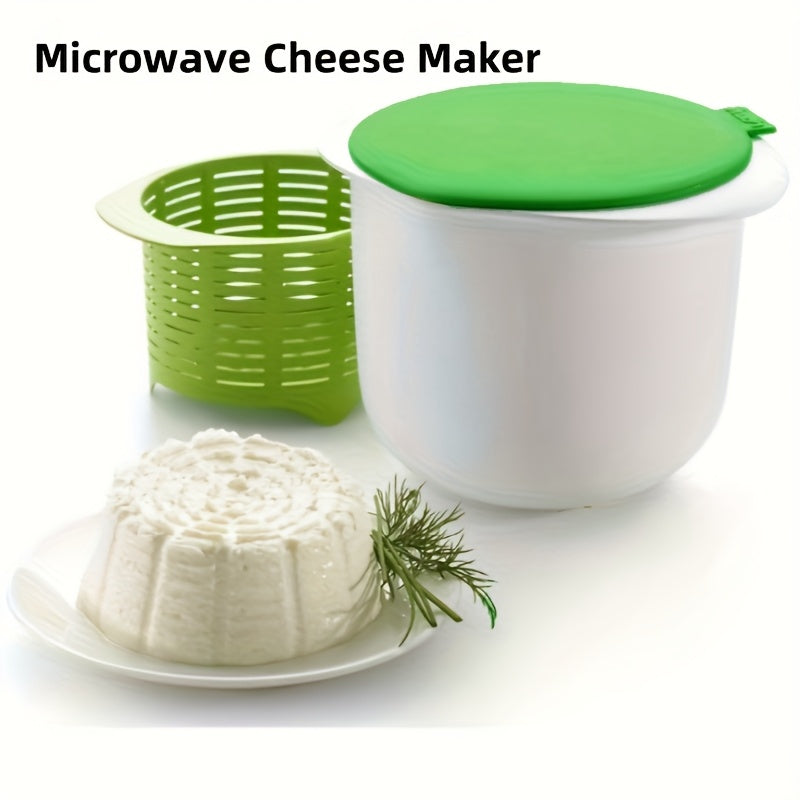 1 pieza, fabricante de queso para microondas, fabricante de queso de plástico simple para hacer queso casero, ideal para uso en cocina, incluye cesta de queso y tapa, perfecto para mozzarella fresco, kit de fabricación de queso|Fabricante de queso de plá