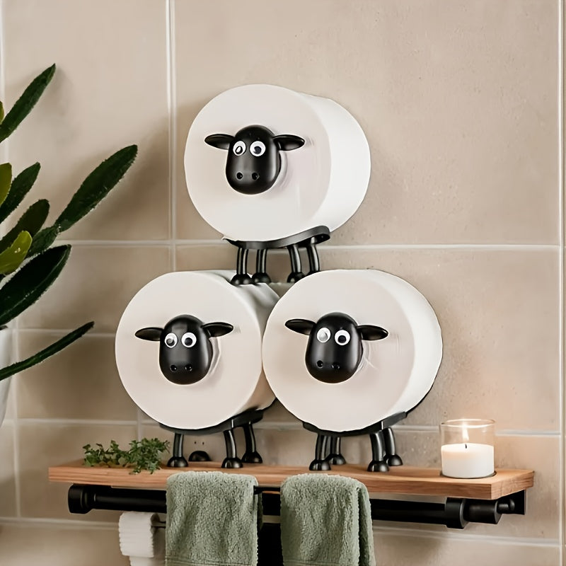 Pack de 3 Portarrollos de Papel Higiénico con Diseño de Ovejas Adorables, Decoración Perfecta para el Hogar, Regalo Ideal para Año Nuevo o Navidad