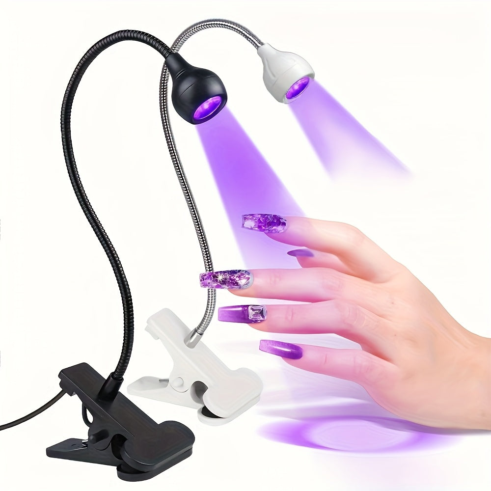 Secadora de uñas LED UV con tubo flexible de metal, base ajustable para manicura y pedicura sin manos, iluminación multicolor, ideal para uso en casa, regalo perfecto para cumpleaños y ocasiones especiales, accesorios para uñas