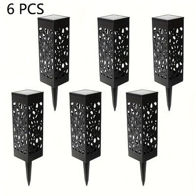 6 luces solares para exteriores, luces decorativas solares para caminos, iluminación para jardín y césped, luces LED solares para paisajismo