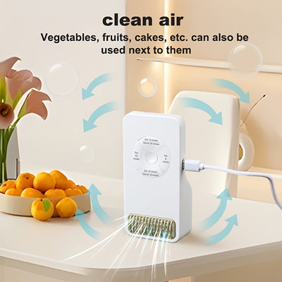 Purificador de aire mini para mascotas, eliminador de olores portátil con alimentación USB, material de plástico, ideal para caja de arena de gato y caseta de perro, bajo voltaje, FreshBreeze