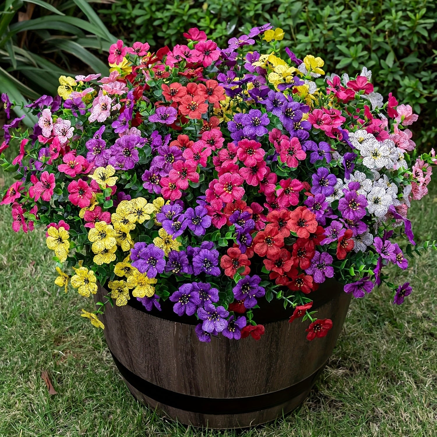 7 Conjuntos de Flores Artificiales Falsas para Decoración de Exterior en Primavera y Verano, Mezcla Colorida de Daisy Silky Faux Resistentes a UV, Realísticas para Porch, Patio, Home, Window Box, Yard, Garden Planter - Tipo de Planta: Orchid; Occasion: F