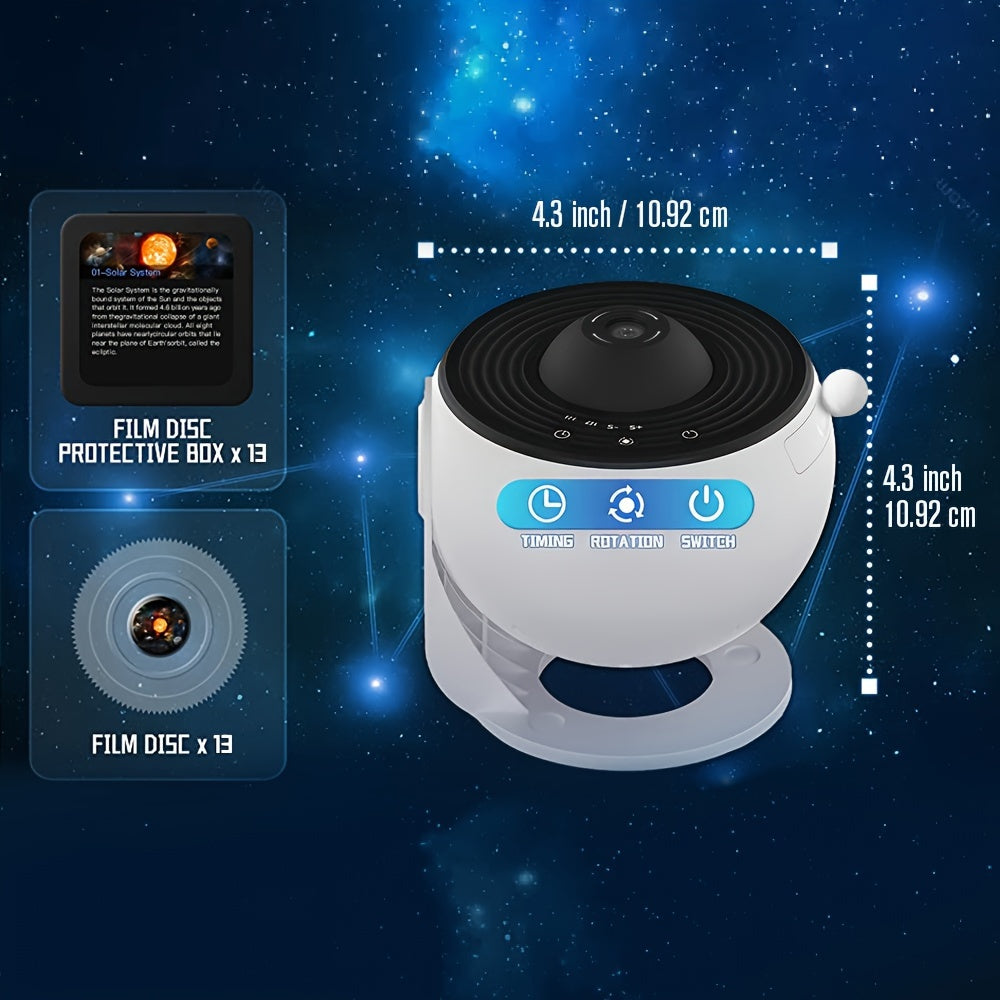 Proyector de estrellas y planetario FUCTION 12 en 1 - Conectado por USB, luz nocturna moderna con temática espacial y efectos de aurora para dormitorio, ideal para jóvenes y adultos, ajuste de configuración de pantalla, FUSSIO