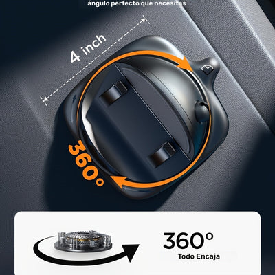 JOYROOM Soporte de teléfono para coche [Diseño de resorte ajustable] Soporte de teléfono para salpicadero 360° rotativo con silicona antideslizante compatible con Iphone, Samsung y otros teléfonos inteligentes.