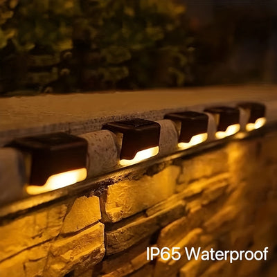 4pcs/8pcs Luz solar para escalones/escaleras, luces solares para exteriores con control de luz, luces solares para terraza para jardín, patio, escalones, barandilla, patio, decoración de camino de boda