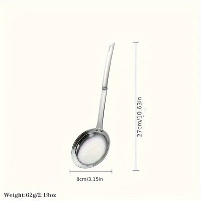 1pc Cuchara Separadora de Aceite de Acero Inoxidable - Colador de Malla Fina para Uso en Cocina y Restaurante, Grado 304 Duradero