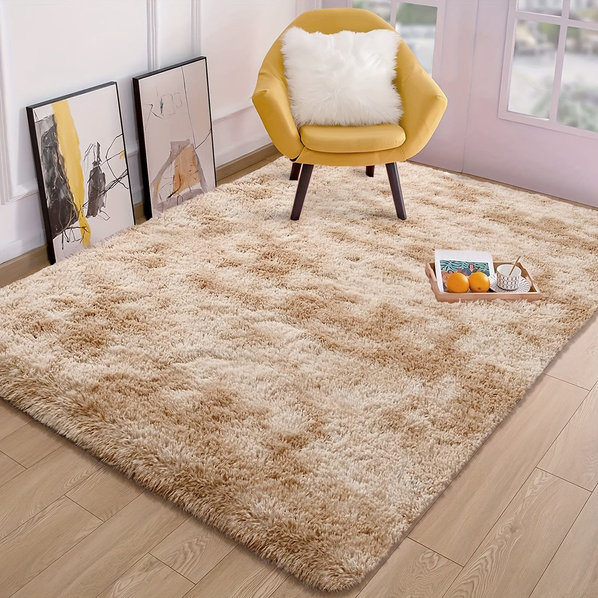 Alfombra Peluda de Felpa Inclusiva del Cielo 1pz - Ultra Suave 100% Poliéster, Base Antideslizante, Ligera y Fácil de Limpiar, Múltiples Tamaños hasta 2.16m² para Sala de Estar, Dormitorio, Decoración de Sala de Juegos, Alfombras para Salón